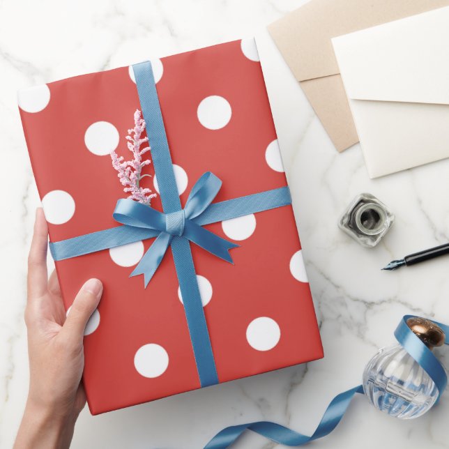 Rot-Weiß-Punkte-Muster Geschenkpapier (Schenken)