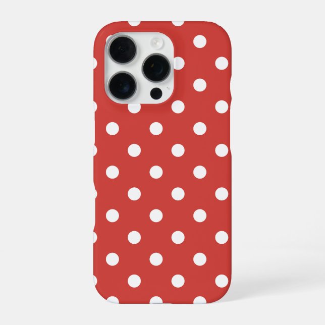 Rot-Weiß-Punkte-Muster iPhone Hülle (Rückseite)