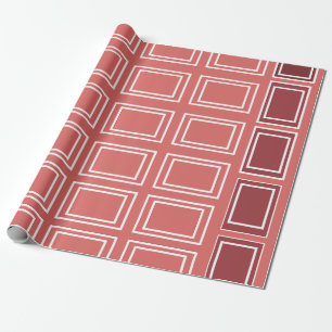 Rot Weiß Quadrat Rechteck Geometrisch Geschenkpapier