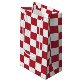 Rot-Weiß Retro-Karo-Feiertag Kleine Geschenktüte