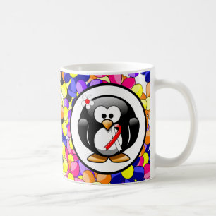 Rot-Weiß-Ribbon-Pinguin Kaffeetasse