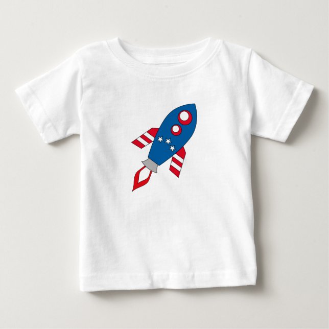 Rot-Weiß-Rocket Baby T-shirt (Vorderseite)