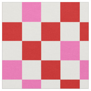 Rot-Weiß-Rosa Karomuster-Design Stoff