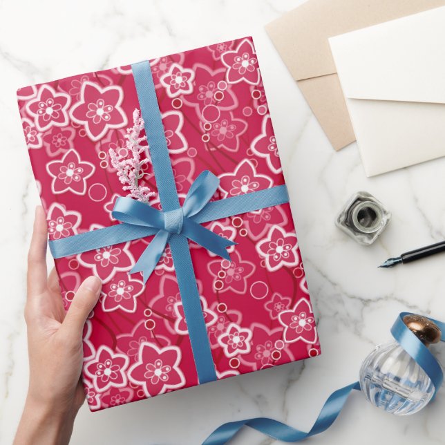Rot-Weiß-Rustikal-Mode-Retro Geschenkpapier (Schenken)