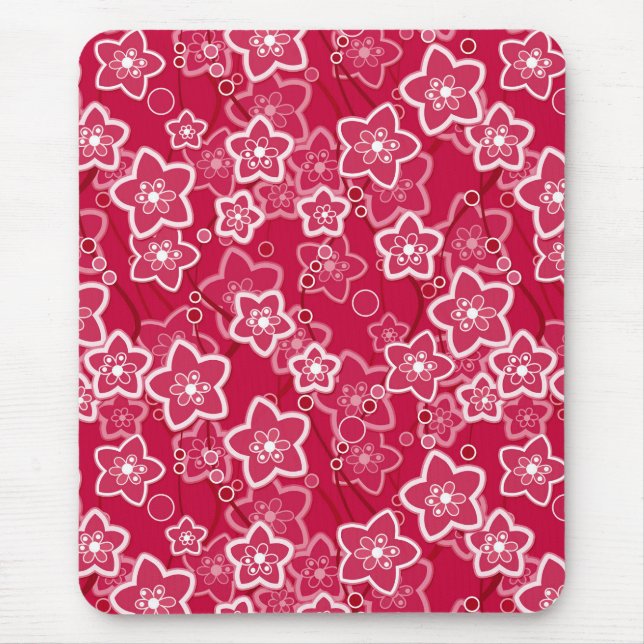 Rot-Weiß-Rustikal-Mode-Retro Mousepad (Vorne)