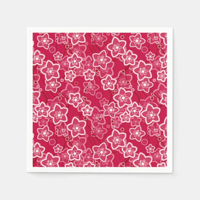 Rot-Weiß-Rustikal-Mode-Retro Serviette (Vorderseite)