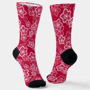 Rot-Weiß-Rustikal-Mode-Retro Socken
