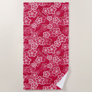 Rot-Weiß-Rustikal-Mode-Retro Strandtuch