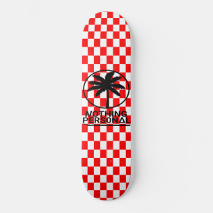 Rot-Weiß-Schachbrettmuster Skateboard