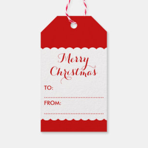 Rot-Weiß-Schneeflocke Geschenkanhänger