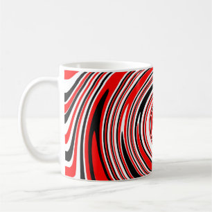 Rot-weiß-schwarz-psychedelisches Design Kaffeetasse