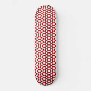 Rot-Weiß-Schwarz-Star-Muster Skateboard