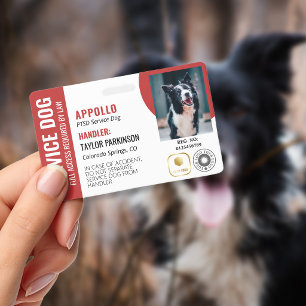 Rot-Weiß-Servicehund 2 Logos & Foto-ID Ausweis