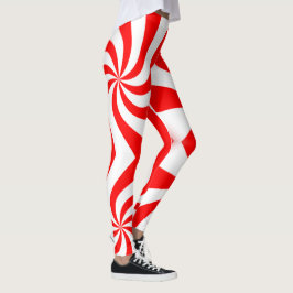 Rot-Weiß-Spiralbonbons Leggings