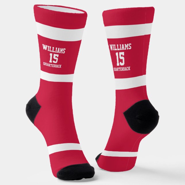 Rot-Weiß-Sportler Socken (Gewinkelt)