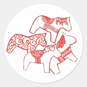 Rot-Weiß-Sticker Runder Aufkleber