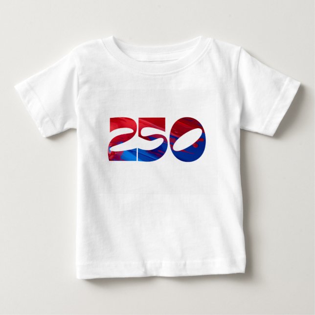 Rot Weiß Streifen Blau Sterne Amerika 250. Geburts Baby T-shirt (Vorderseite)