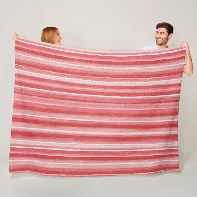 Rot-Weiß-Streifen  Fleecedecke (Beispiel)