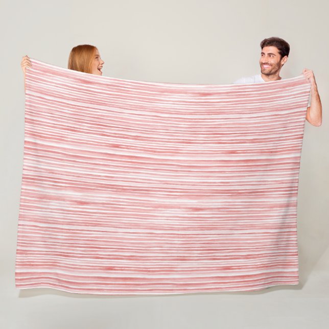 Rot-Weiß-Streifen Fleecedecke (Beispiel)