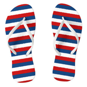 Rot-Weiß-Streifen Muster Flip Flops