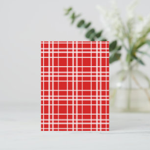 Rot-Weiß-Tartan-Karo-Musterdesign Postkarte