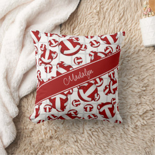 Rot-Weiß-Team färbt Volleyballs Netzakzent Kissen