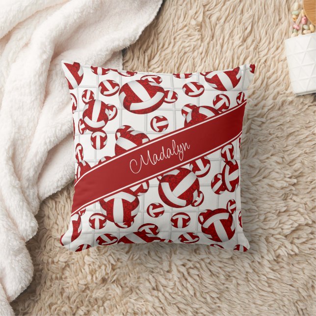 Rot-Weiß-Team färbt Volleyballs Netzakzent Kissen (Decke)