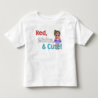 Rot, weiß u. niedlich! kleinkind t-shirt
