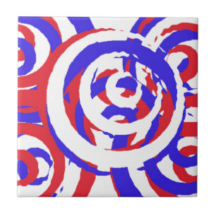 Rot-Weiß und Abstrakte blaue Tile Fliese
