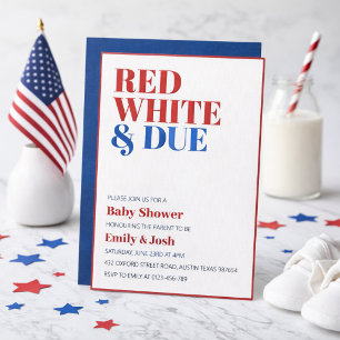 Rot Weiß und bald 4. Juli Baby Shower  Einladung
