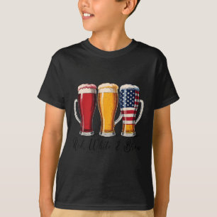 Rot Weiß Und Bierbrauen Lustiges Vintage-USA-Bier- T-Shirt