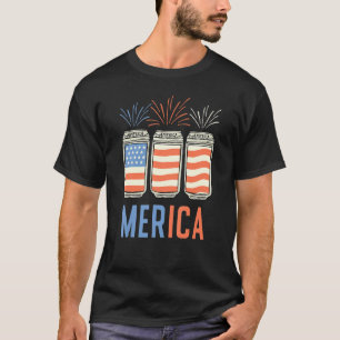 Rot-Weiß und Bierbraun T-Shirt