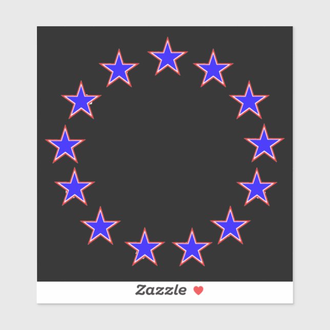 Rot weiß und Blau 13 Aufkleber (Blatt)