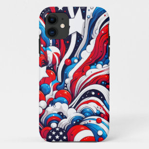 Rot, Weiß und Blau Abstrakte US-Flagge Patriotisch Case-Mate iPhone Hülle