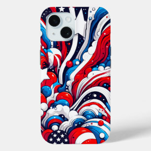 Rot, Weiß und Blau Abstrakte US-Flagge Patriotisch Case-Mate iPhone Hülle