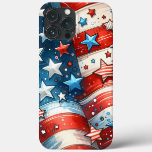 Rot, Weiß und Blau Abstrakte US-Flagge Patriotisch Case-Mate iPhone Hülle