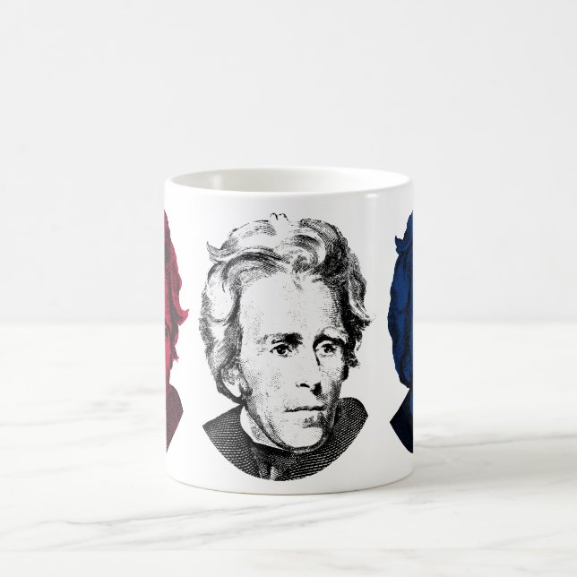 Rot, weiß und Blau -- Andrew Jackson Kaffeetasse (Mittel)