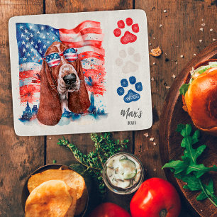 Rot Weiß und Blau Basset Hound Hund Amerikanische Schneidebrett