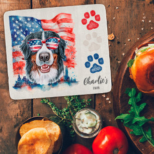 Rot Weiß und Blau Berner Sennenhund Leckerli Schneidebrett
