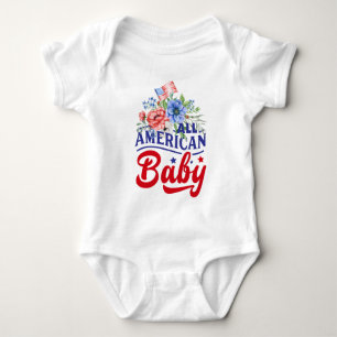 Rot-weiß und blau-blütenschwarz Baby Bodysuit Baby Strampler