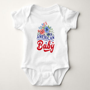 Rot-weiß und blau-blütenschwarz Baby Bodysuit Strampler