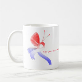 Rot, Weiß und Blau-Butterfly Kaffeetasse