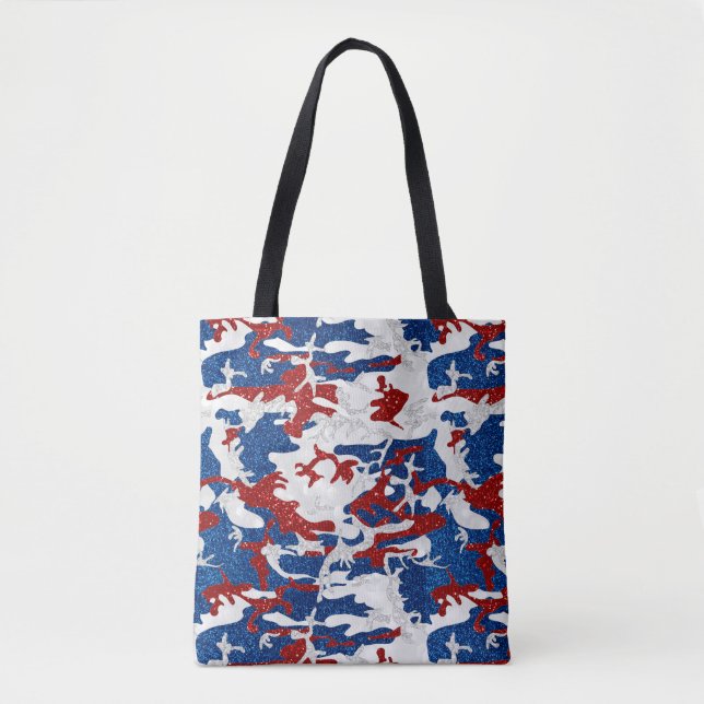 Rot, Weiß und Blau Camouflage 4. Juli Glitzer (Vorderseite)