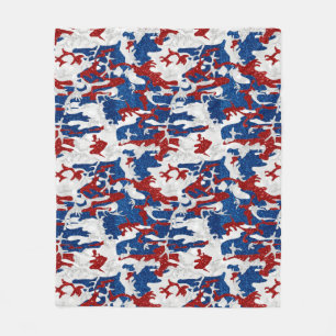 Rot, Weiß und Blau Camouflage 4. Juli Glitzer Fleecedecke