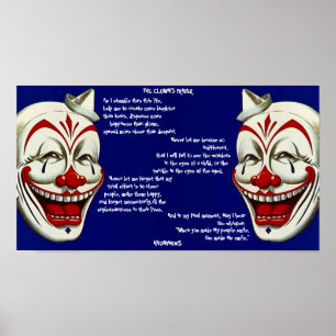ROT, WEISS UND BLAU CLOWNS POSTER w/CLOWN'S PRAYER