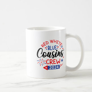 Rot-Weiß und Blau-Cousin Crew 4. Juli Familie Kaffeetasse