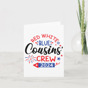 Rot Weiß Und Blau Cousin Crew 4. Juli Familie Karte