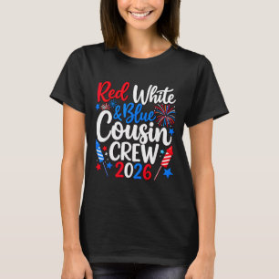 Rot Weiß und Blau Cousin Crew 4. Juli Familie T-Shirt
