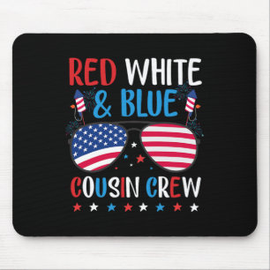 Rot-Weiß und Blau-Cousin Crew Vintag 4. Juli Mousepad