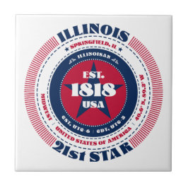 Rot, Weiß und Blau der Illinois Keramik Tile Fliese